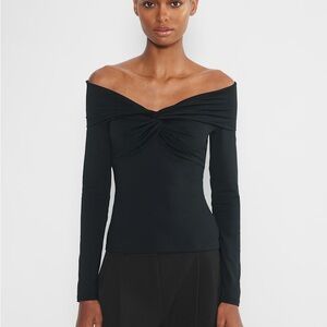 Aritzia Black Off-Shoulder Blouse